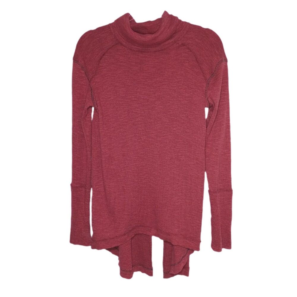 We The Free Rust Split Back Stretch Turtleneck Sw… - image 1